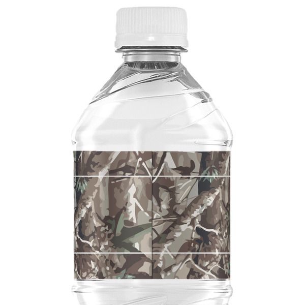 Hunting Camo Water Bottle Label - Back View