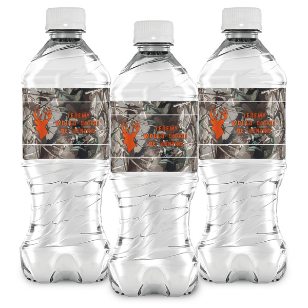 Hunting Camo Water Bottle Labels - Front View