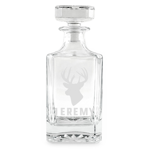 Custom Hunting Camo Whiskey Decanter - 26 oz Square (Personalized)