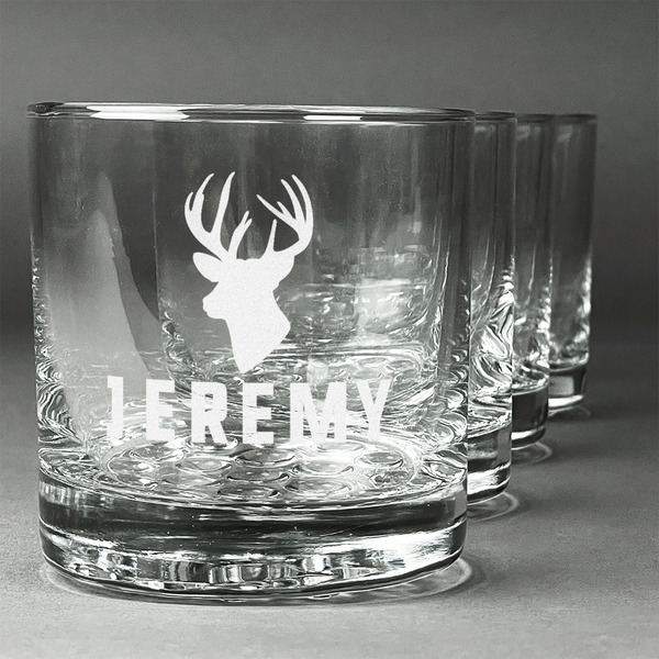 Custom Hunting Camo Whiskey Glasses (Set of 4) (Personalized)