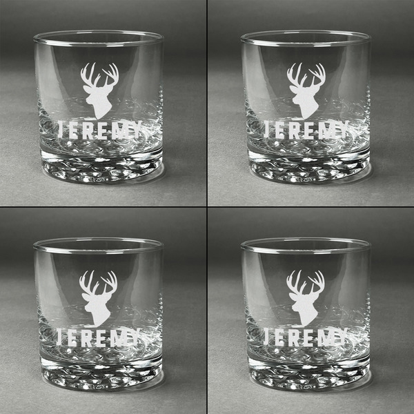 Hunting Camo Whiskey Glasses - Set of 4 all Engraved