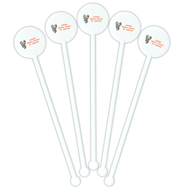 Hunting Camo White Plastic 5.5" Stir Stick - Fan View