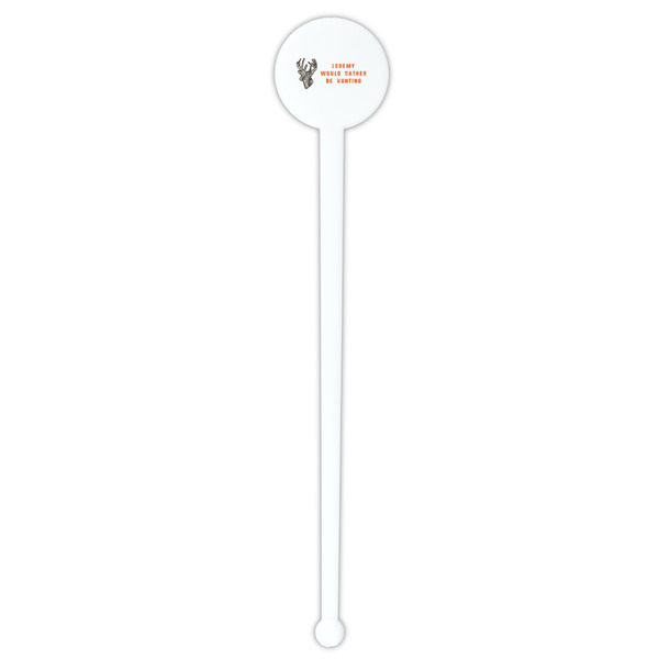 Hunting Camo White Plastic 7" Stir Stick - Round - Single Stick