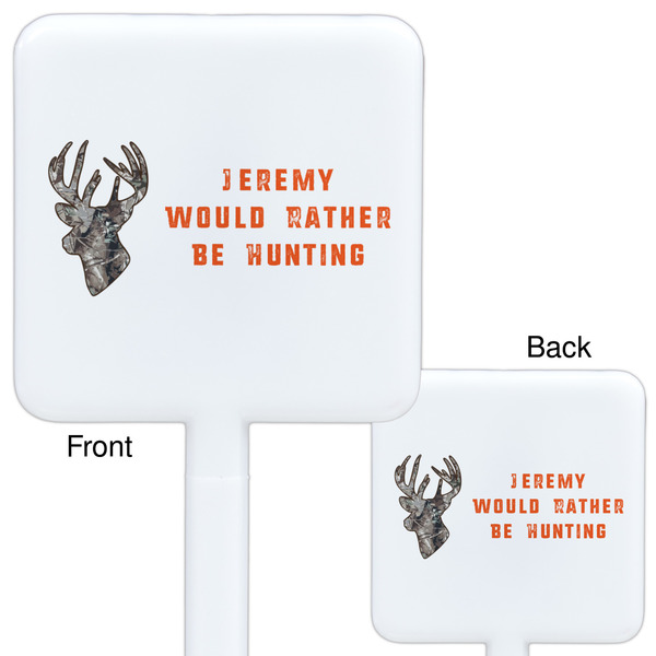 Hunting Camo White Plastic Stir Stick - Double Sided - Approval