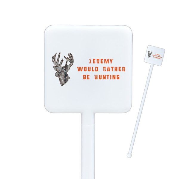 Custom Hunting Camo Square Plastic Stir Sticks (Personalized)