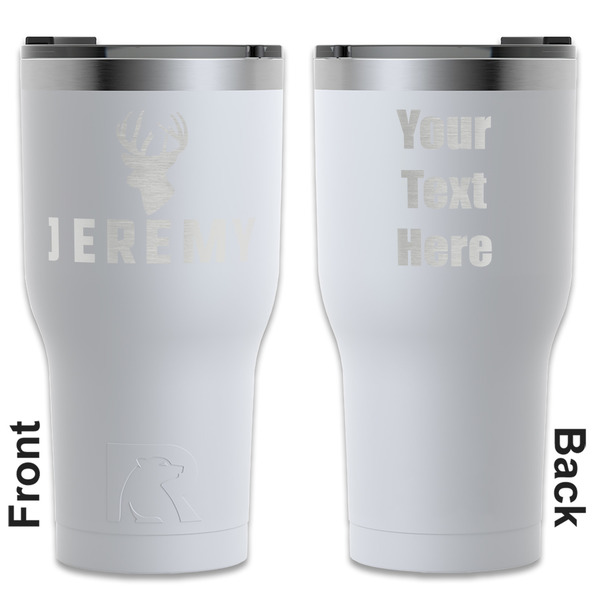 Custom Hunting Camo RTIC Tumbler - White - Engraved Front & Back (Personalized)