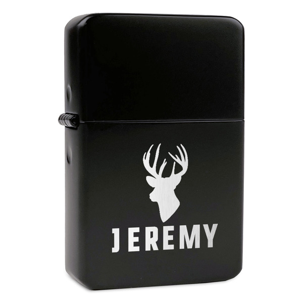 Custom Hunting Camo Windproof Lighter - Black - Double Sided (Personalized)