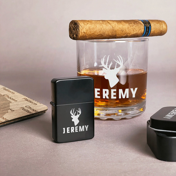 Hunting Camo Windproof Lighters - Black - In Context