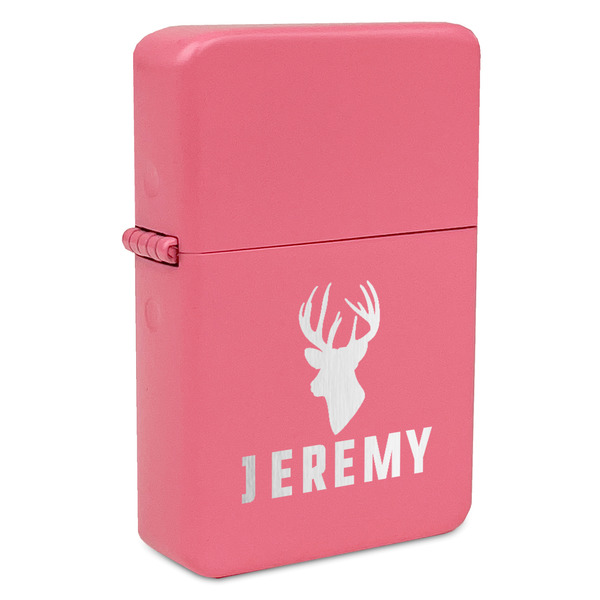 Hunting Camo Windproof Lighters - Pink - Front/Main