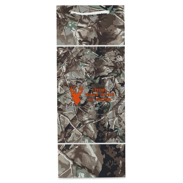 Hunting Camo Wine Gift Bag - Gloss - Front