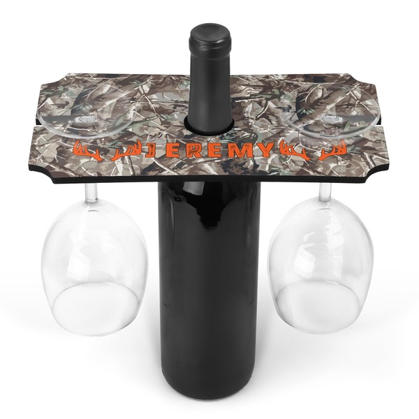 Custom Hunting Camo Wine Bottle & Glass Holder (Personalized)