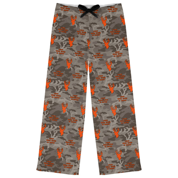 Custom Hunting Camo Womens Pajama Pants - L (Personalized)
