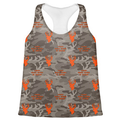 Hunting Camo Womens Racerback Tank Top - Large (Personalized)