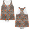 Hunting Camo Womens Racerback Tank Tops - Medium - Front and Back