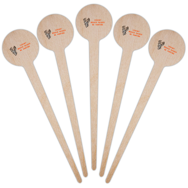 Hunting Camo Wooden 4" Food Pick - Round - Fan View