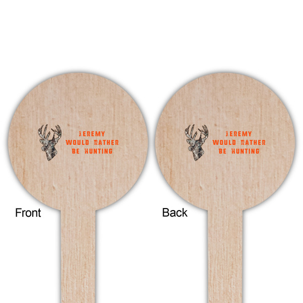 Hunting Camo Wooden 6" Food Pick - Round - Double Sided - Front & Back