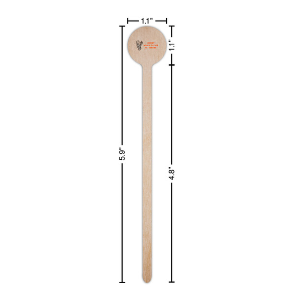 Hunting Camo Wooden 6" Stir Stick - Round - Dimensions