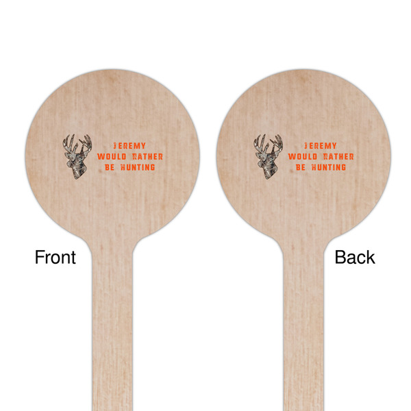 Hunting Camo Wooden 7.5" Stir Stick - Round - Double Sided - Front & Back