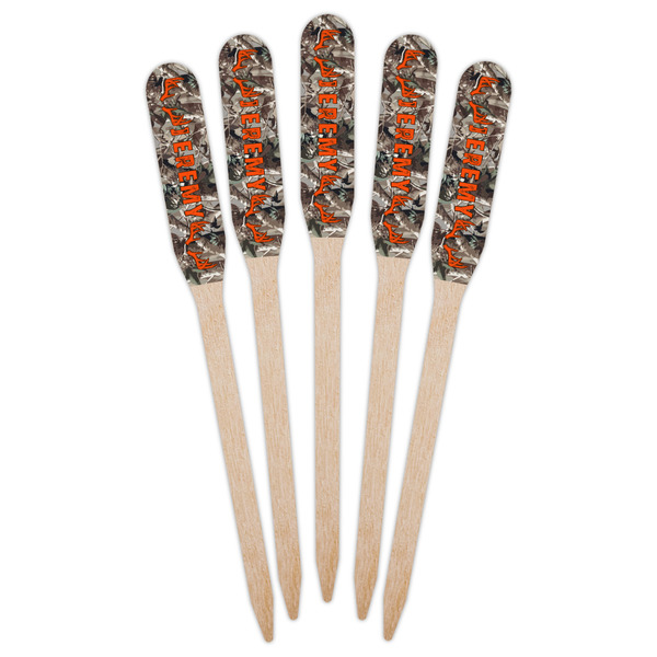 Hunting Camo Wooden Food Pick - Paddle - Fan View