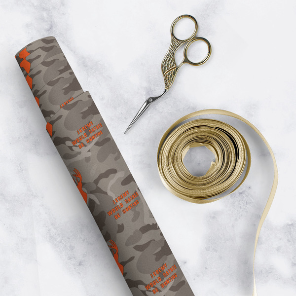 Hunting Camo Wrapping Paper Roll - Matte - In Context