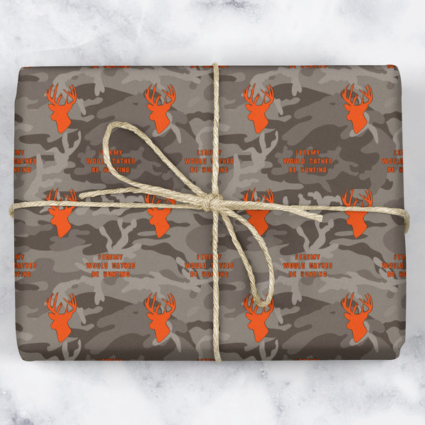 Hunting Camo Wrapping Paper Roll - Matte - Wrapped Box