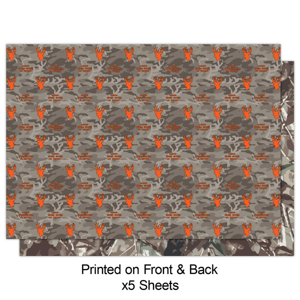 Hunting Camo Wrapping Paper Sheet - Double Sided - Front