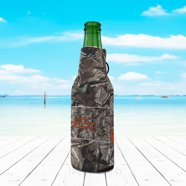 Hunting Camo Zipper Bottle Cooler - LIFESTYLE