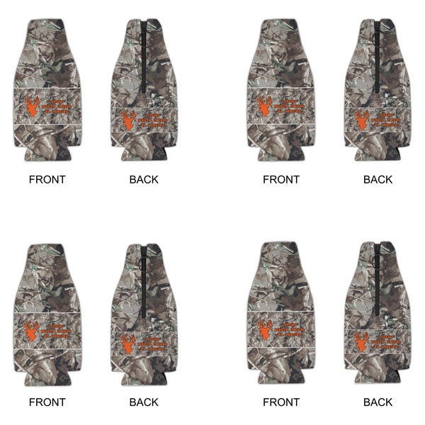 Hunting Camo Zipper Bottle Cooler - Set of 4 - APPROVAL