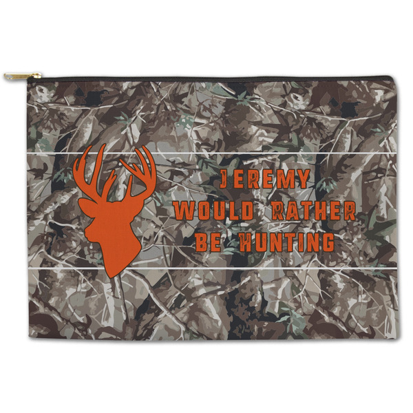 Custom Hunting Camo Zipper Pouch - Large - 12.5"x8.5" (Personalized)