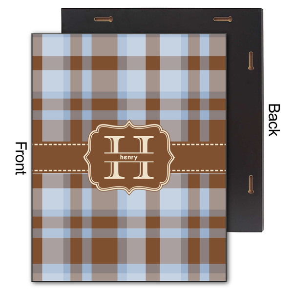 Two Color Plaid 11x14 Wood Print - Front & Back View