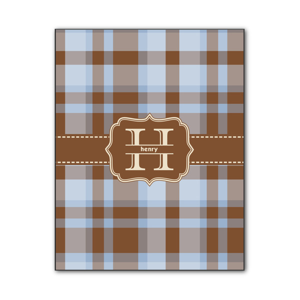 Custom Two Color Plaid Wood Print - 11x14 (Personalized)