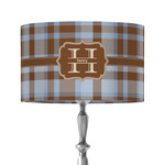 Two Color Plaid 12" Drum Lamp Shade - Fabric (Personalized)