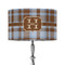 Two Color Plaid 12" Drum Lampshade - ON STAND (Fabric)