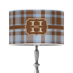 Two Color Plaid 12" Drum Lamp Shade - Poly-film (Personalized)