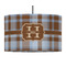 Two Color Plaid 12" Drum Pendant Lamp - Fabric (Personalized)