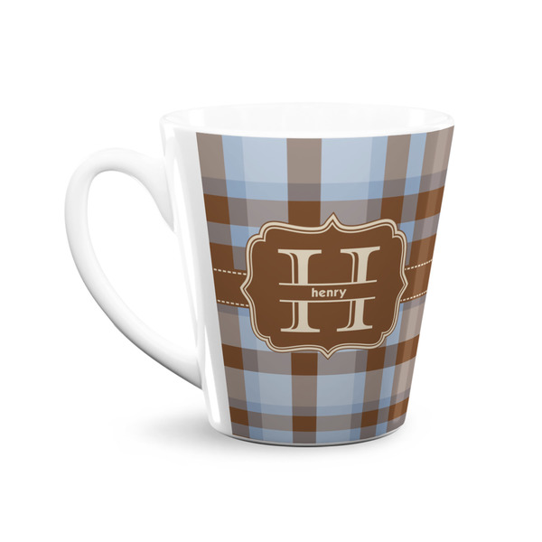 Two Color Plaid 12 Oz Latte Mug - Front