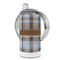 Two Color Plaid 12 oz Stainless Steel Sippy Cups - FULL (back angle)