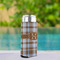Two Color Plaid Can Cooler - Tall 12oz - In Context