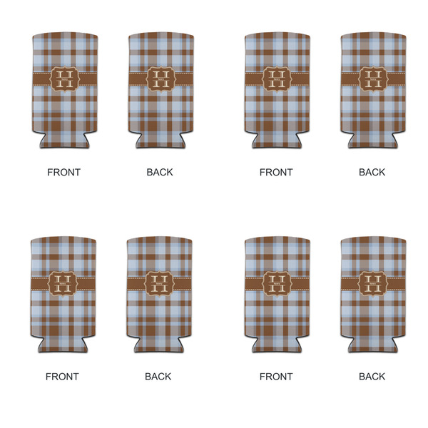 Two Color Plaid 12oz Tall Can Sleeve - Set of 4 - APPROVAL