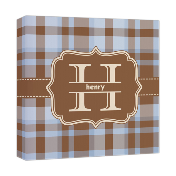 Custom Two Color Plaid Canvas Print - 12x12 (Personalized)