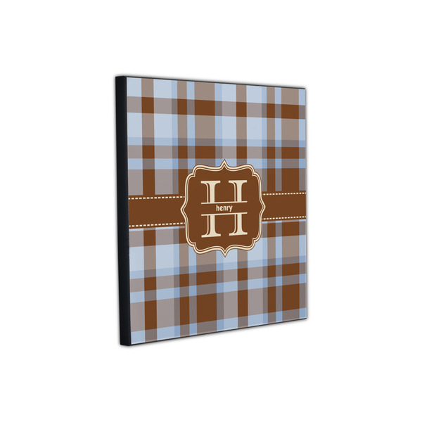 Two Color Plaid 12x12 Wood Print - Angle View