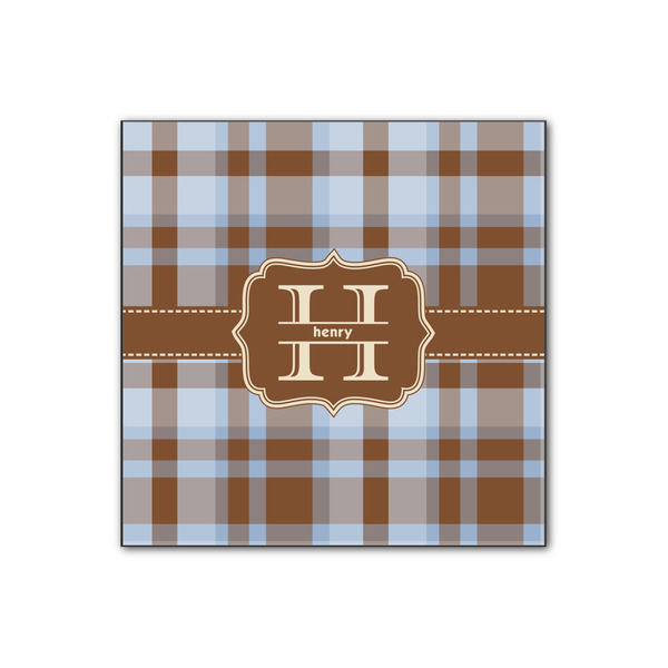 Custom Two Color Plaid Wood Print - 12x12 (Personalized)