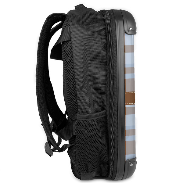 Two Color Plaid 13" Hard Shell Backpacks - Side View