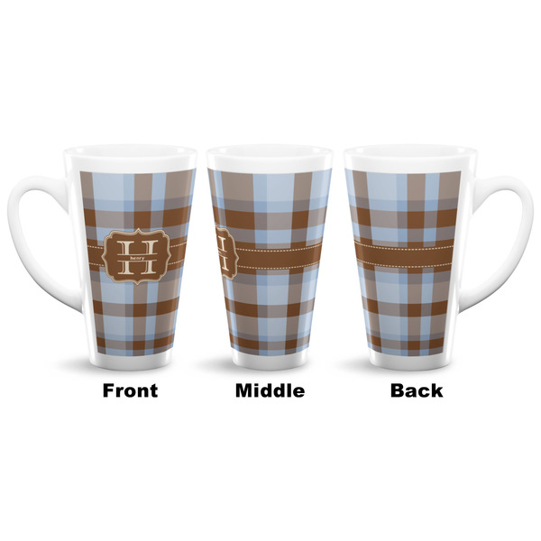 Two Color Plaid 16 Oz Latte Mug - Approval