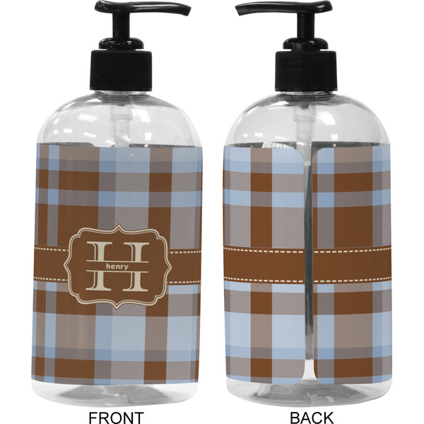 Two Color Plaid 16 oz Plastic Liquid Dispenser (Approval)