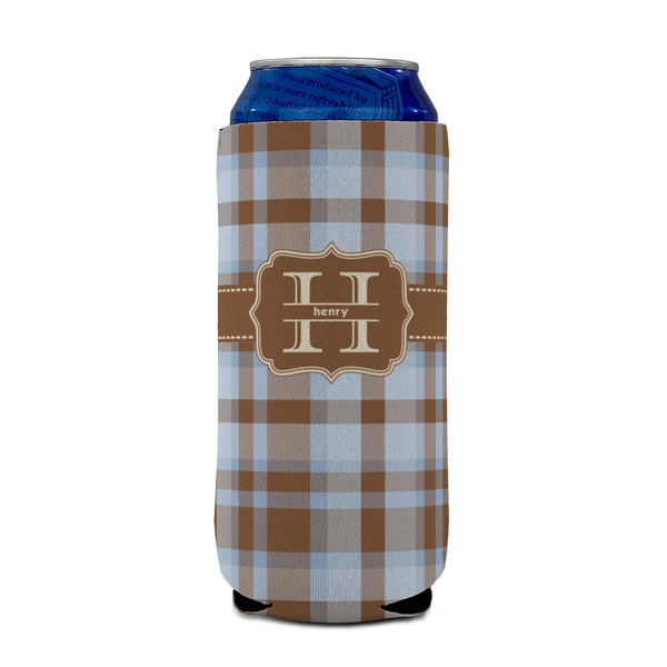 Two Color Plaid 16oz Can Sleeve - FRONT (on can)