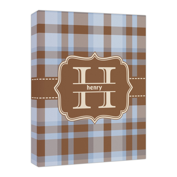 Custom Two Color Plaid Canvas Print - 16x20 (Personalized)
