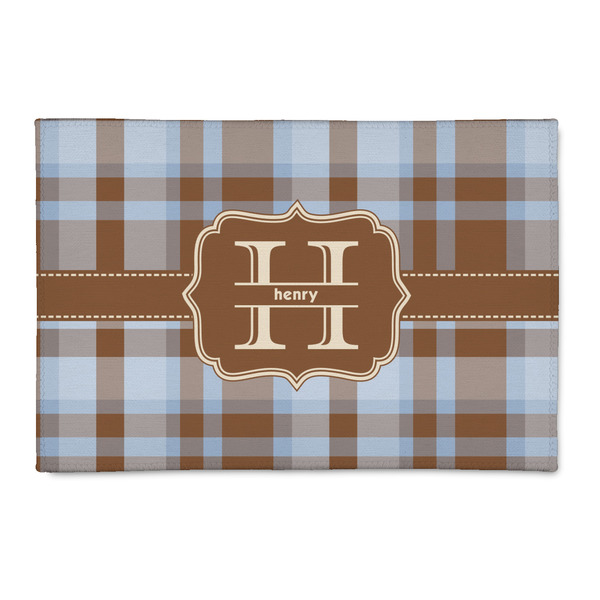 Custom Two Color Plaid 2' x 3' Patio Rug (Personalized)