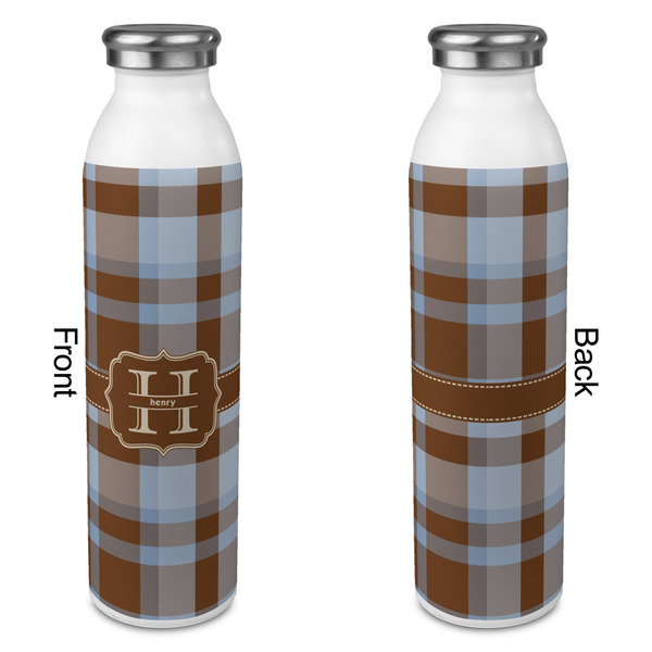 Two Color Plaid 20oz Water Bottles - Full Print - Approval