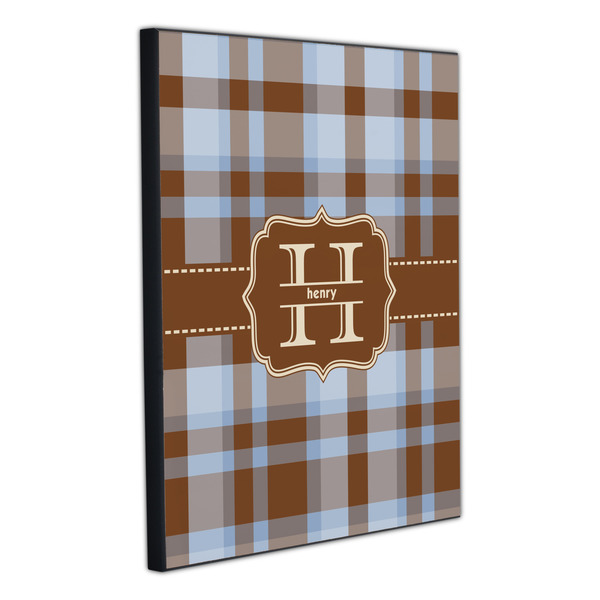 Two Color Plaid 20x24 Wood Print - Angle View